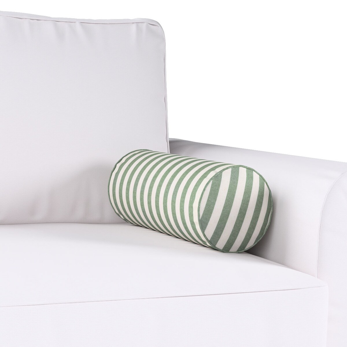 Poduszka wałek prosty, zielono-białe pasy (1,5cm), Ø16 x 40 cm, Christmas