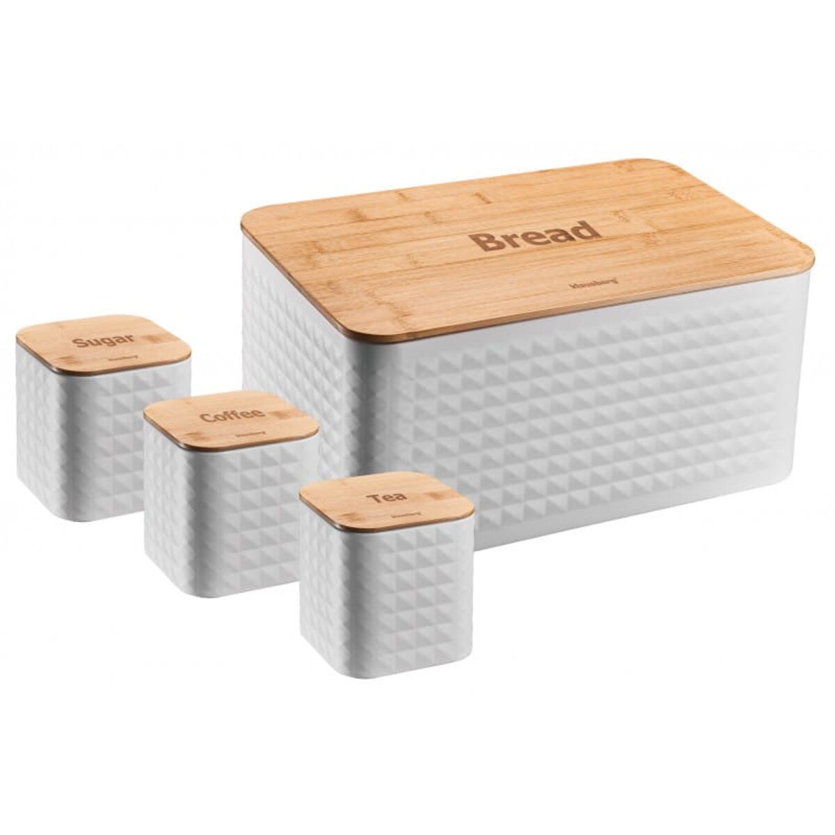 Chlebak w zestawie z 3 pojemnikami pojemnik na chleb pieczywo biały KLAUSBERG