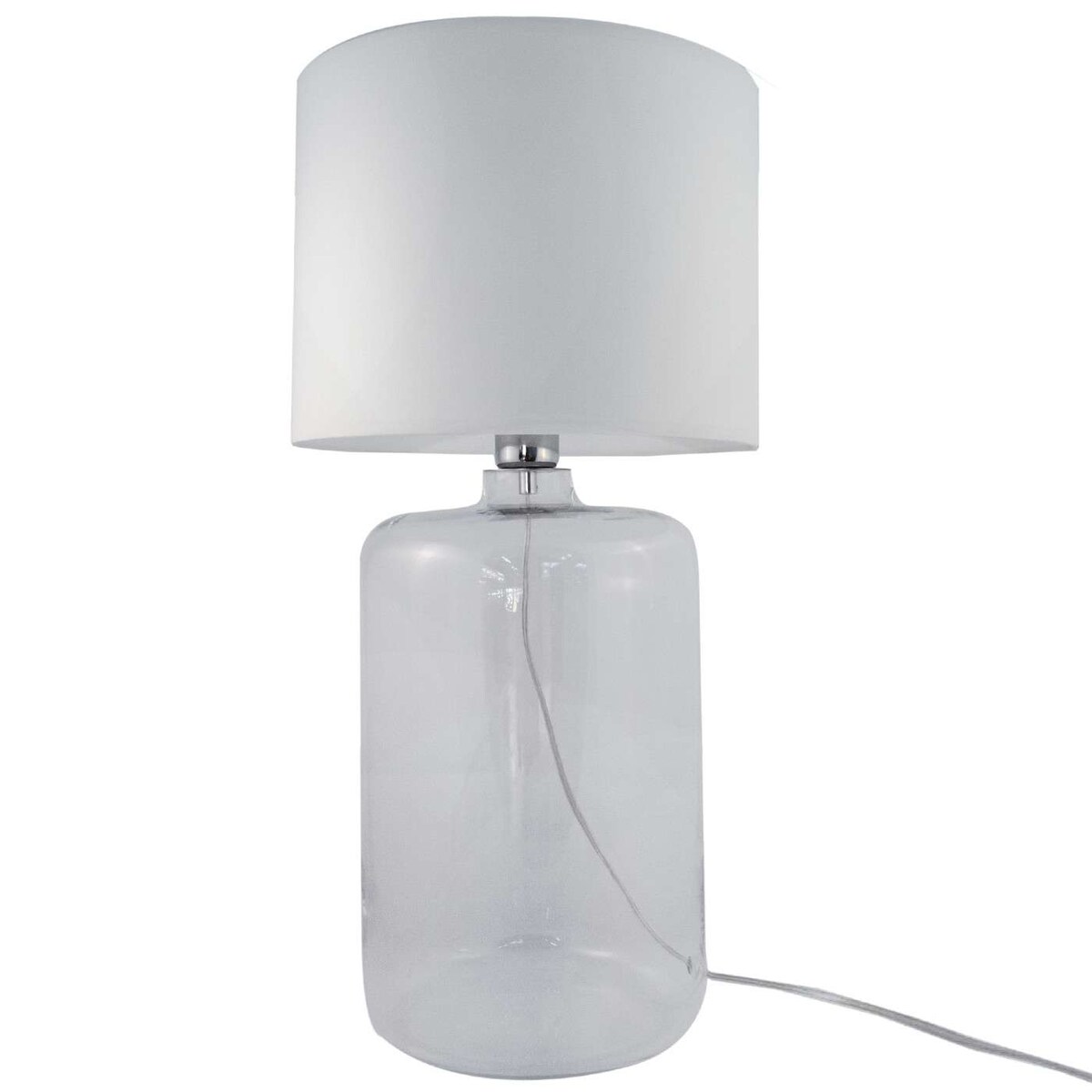 Stojąca LAMPKA nocna AMARSA 5506WH Zumaline szklana LAMPA stołowa biała przezroczysta