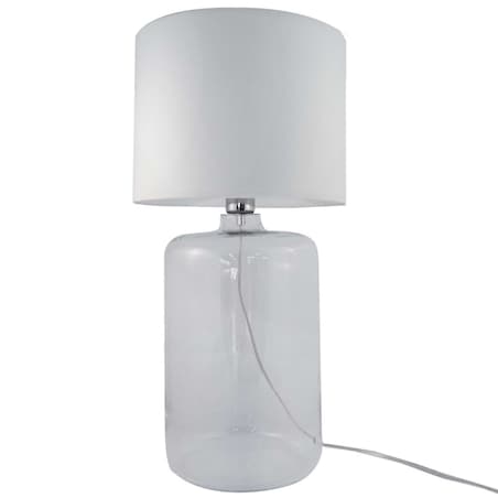 Stojąca LAMPKA nocna AMARSA 5506WH Zumaline szklana LAMPA stołowa biała przezroczysta