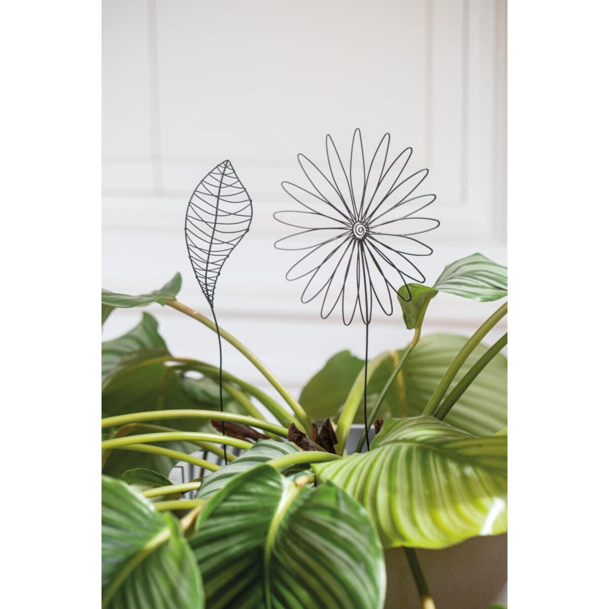 Druciane ozdoby LIŚCIE, 2 szt.