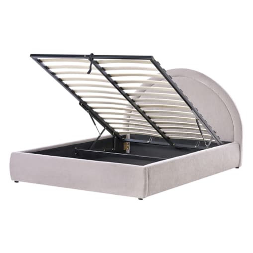 Łóżko z pojemnikiem MOUZON 140 x 200 cm Beżowoszary