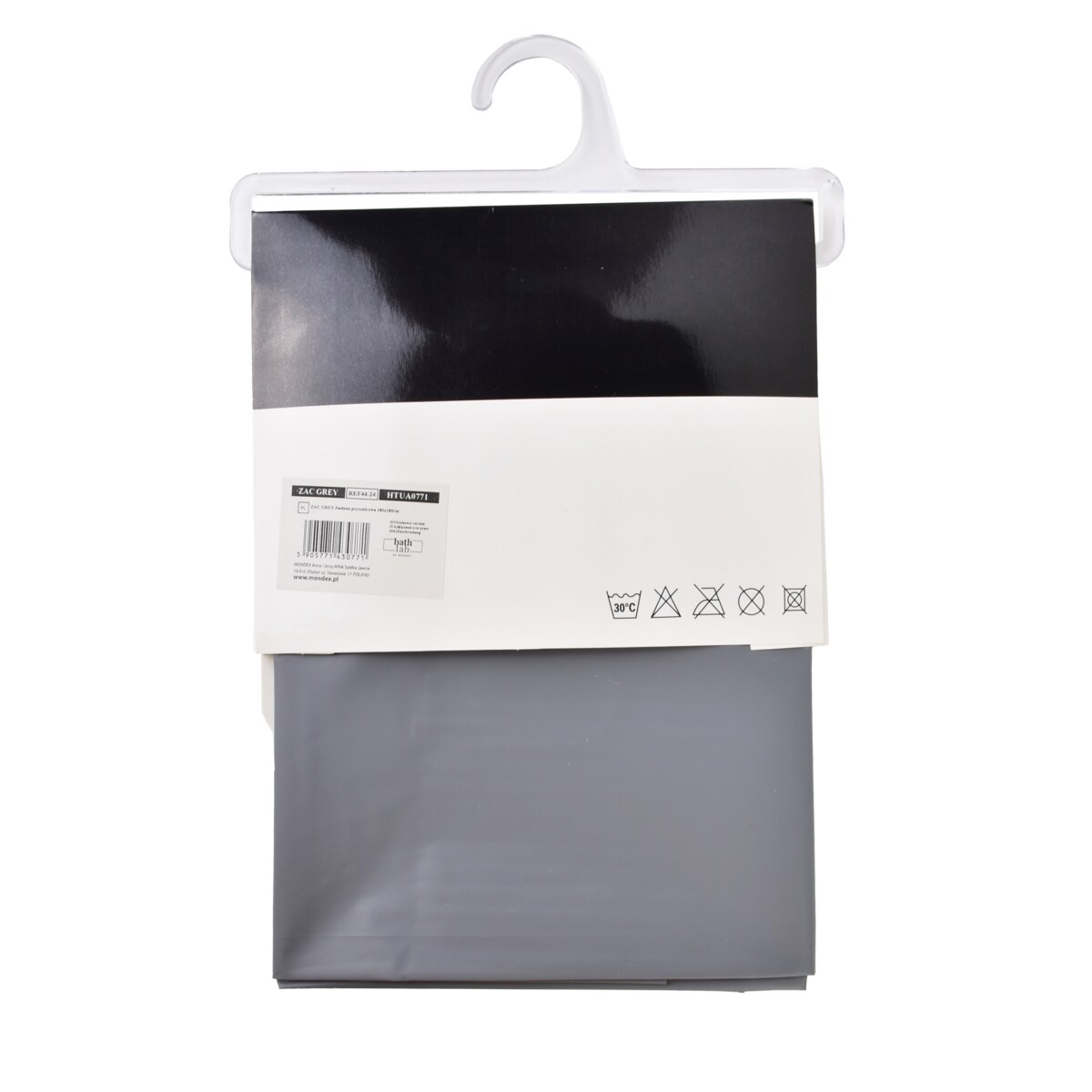 ZAC GREY Zasłona prysznicowa 180x180cm12 oczek