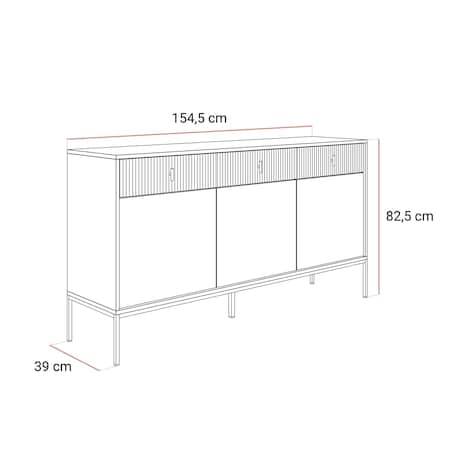 Komoda MIDNIGHT 3D3S z trzema szufladami na stelażu, kaszmir