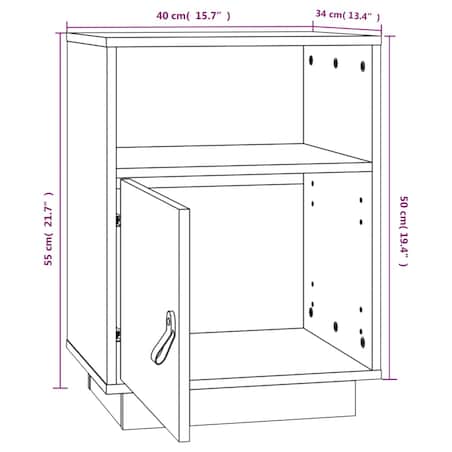 vidaXL Szafki nocne, 2 szt., 40x34x55 cm, lite drewno sosnowe