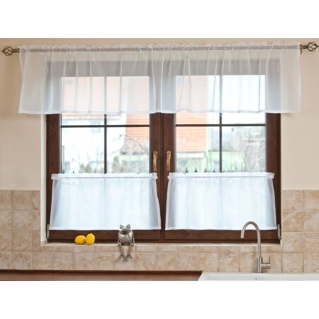 Lambrekin woalowy na metry wys.50 cm + 2,5 cm grzywka 260x0 biały