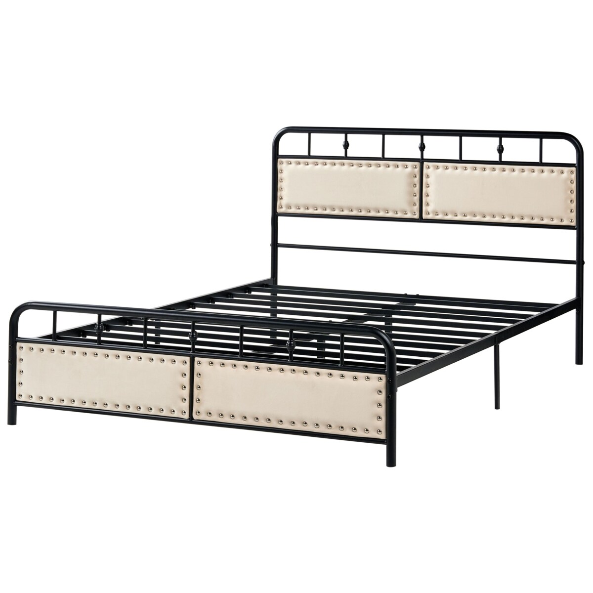 Łóżko Metal BREUILLET 140 x 200 cm Czarny