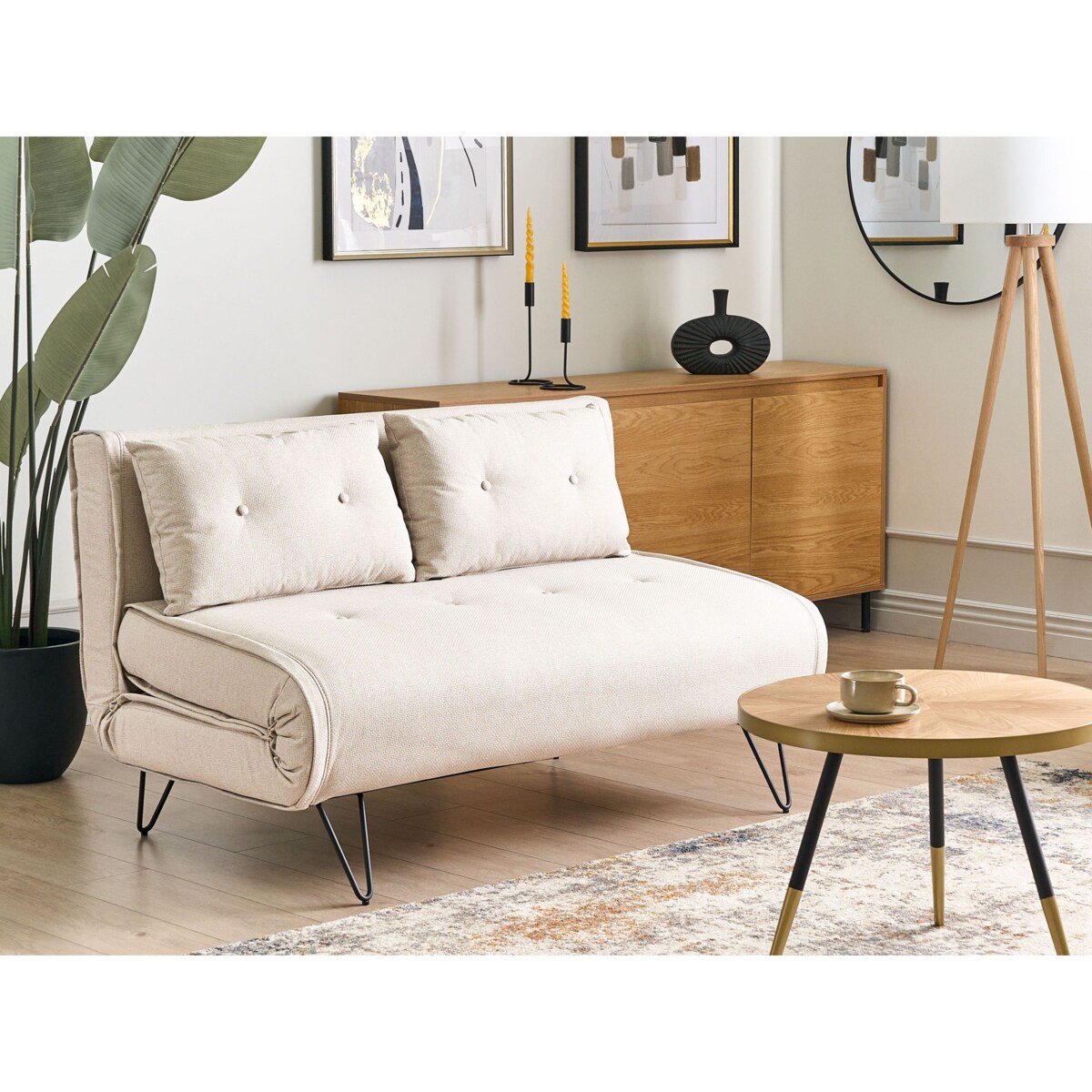 Sofa rozkładana dla 2 osób VESTFOLD Jasnobeżowy