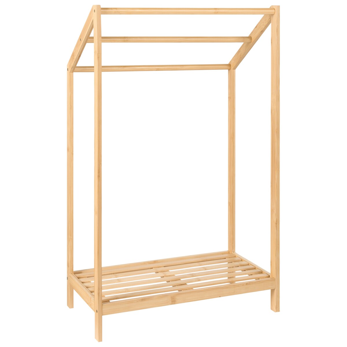 Stojak na ręczniki z półką YUNGAS Drewno bambusowe Jasnobrązowy