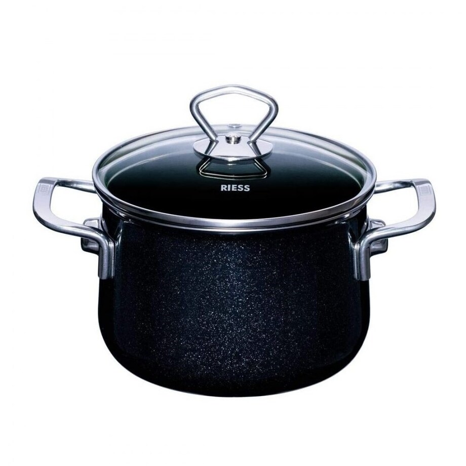 Black Magic Czarny Zestaw 4 Garnków Ceramicznych Z Pokrywkami I Patelnią