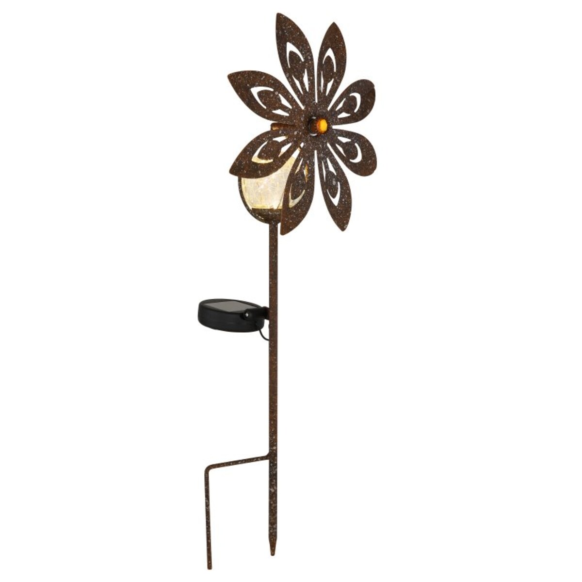 Lampa solarna dogruntowa LED Globo SOLAR 36576, koło wiatrowe, 50 cm, IP44, 3000K, ogrodowa, metal/szkło