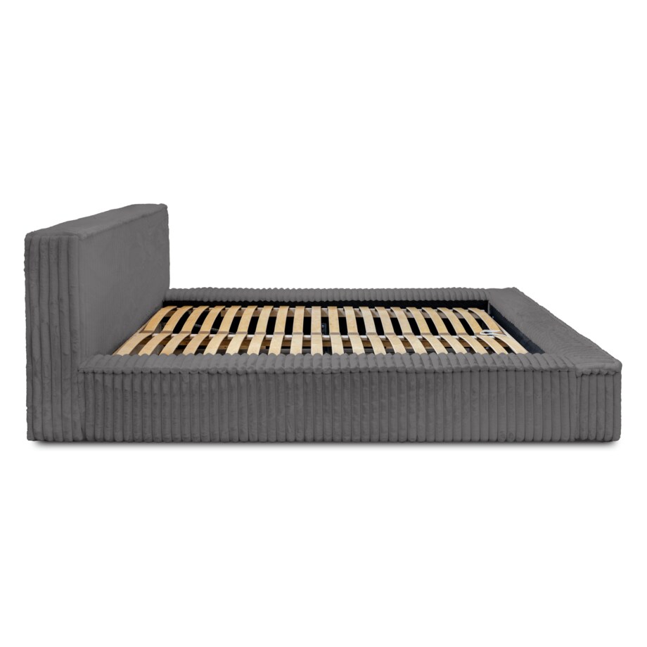 Łóżko ze stelażem i pojemnikiem szare 160x200 cm Golmo