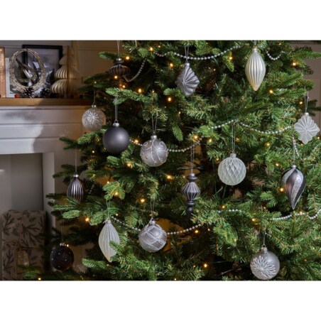 Zestaw 35 bombek FROSTFALL Szkło Szary