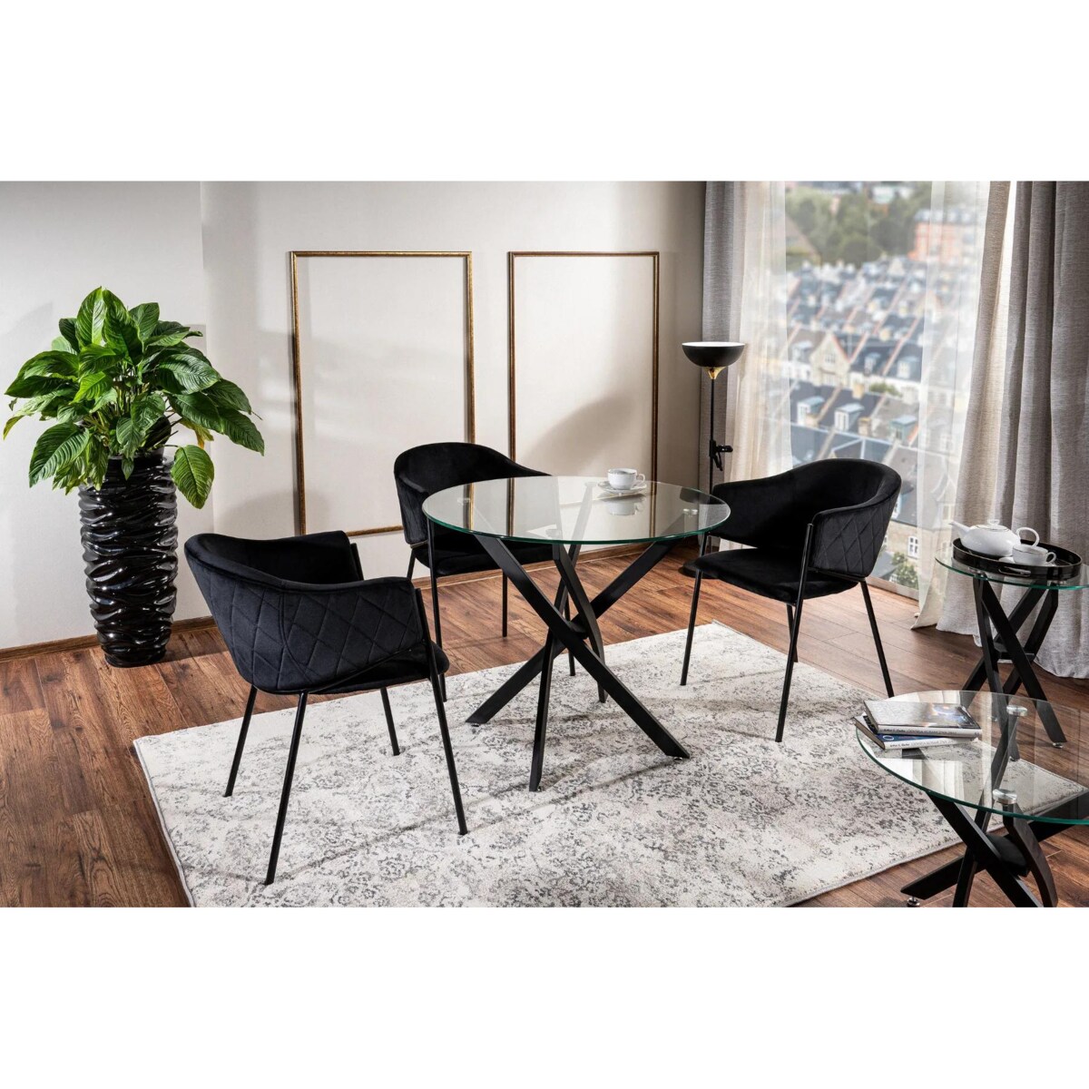 Stół okrągły AGIS 90x90 czarny