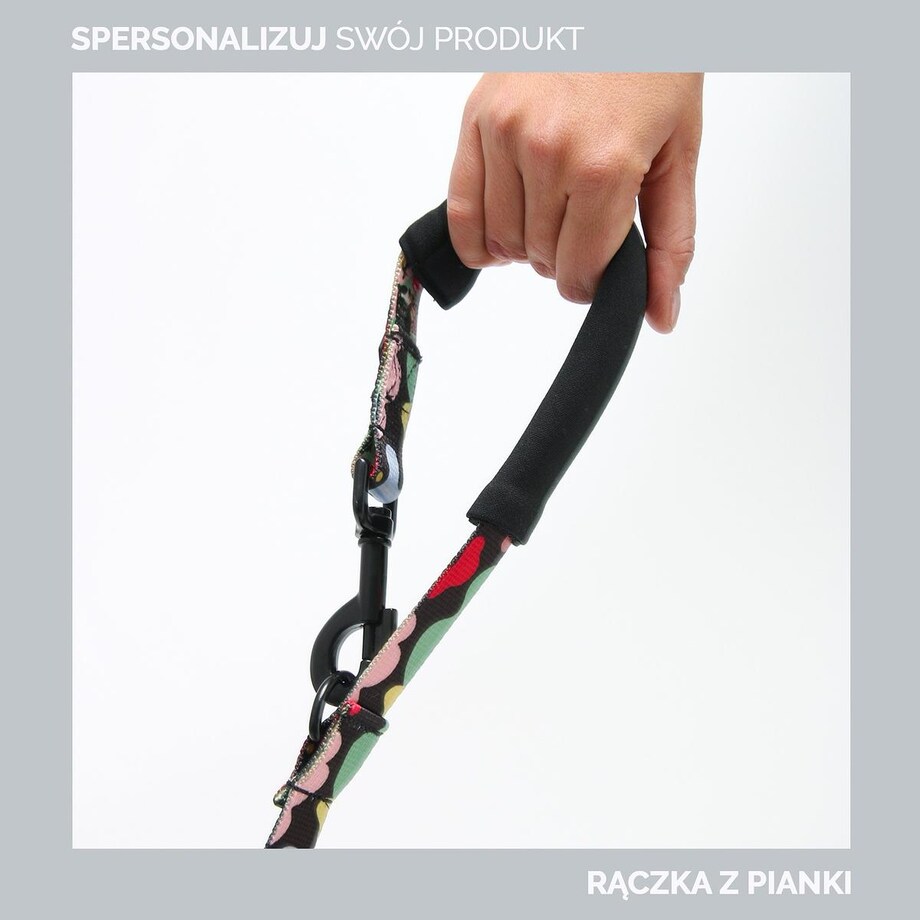 Smycz przepinana Biothane® dla psa lub kota "Red AF" - Rozmiar: M, Szerokość taśmy: 16mm