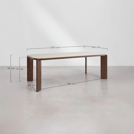 Stół do jadalni 200x100 cm ze szkła hartowanego i MDF Nilea