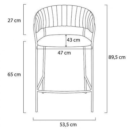 Hoker kuchenny Margo KH1201100129.64 King Home welurowy ciemnoniebieski