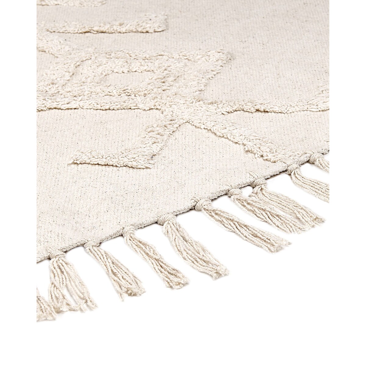 Dywan okrągły bawełniany ø 140 cm beżowy HARRAN