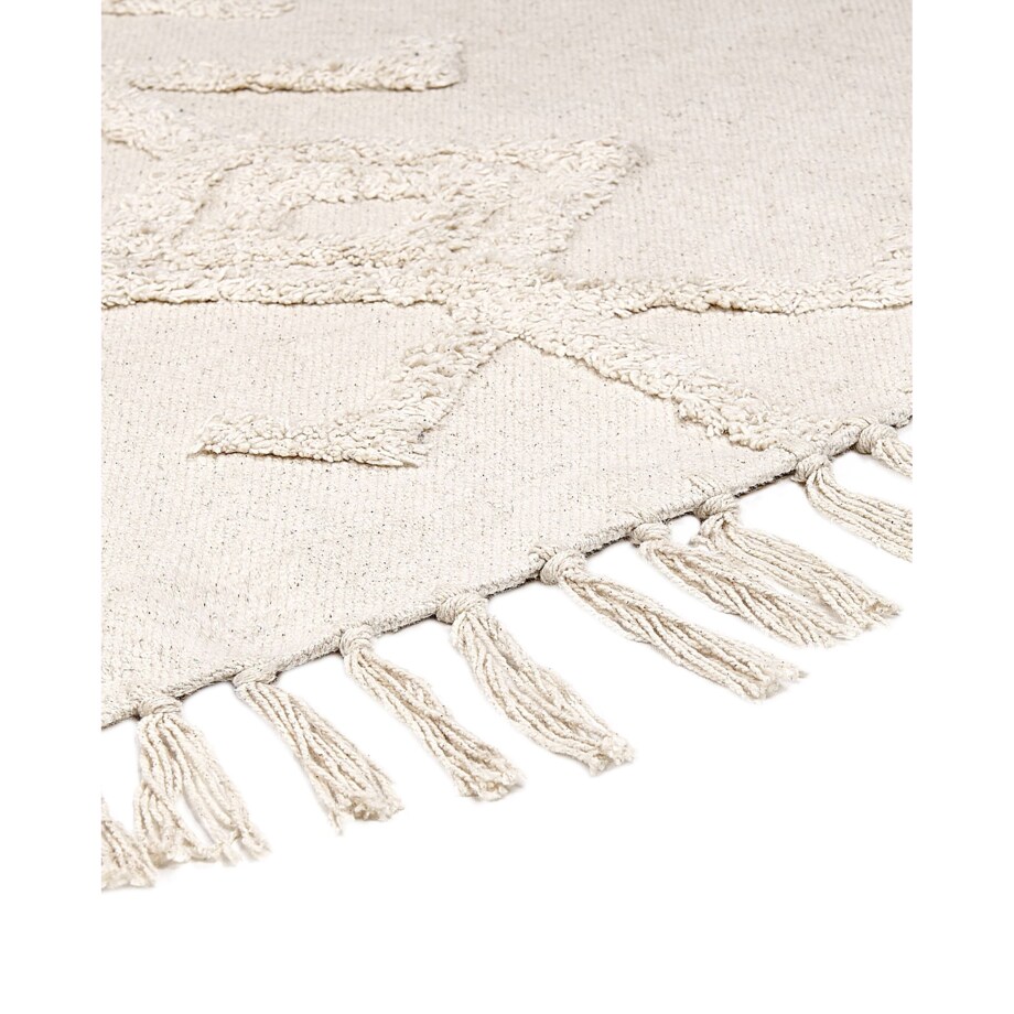 Dywan okrągły bawełniany ø 140 cm beżowy HARRAN