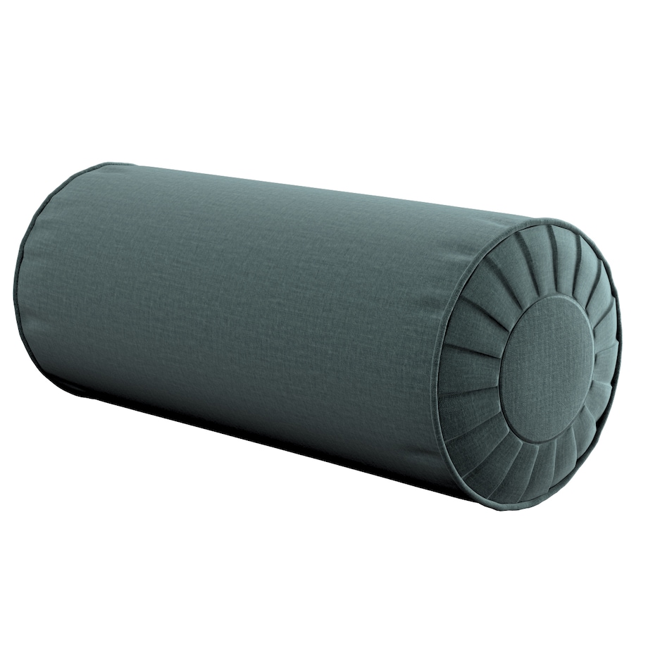 Poduszka wałek z zakładkami, zgaszony szmaragd - welwet, Ø20 x 50 cm, Ingrid