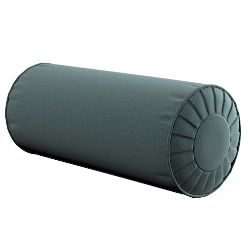 Poduszka wałek z zakładkami, zgaszony szmaragd - welwet, Ø20 x 50 cm, Ingrid