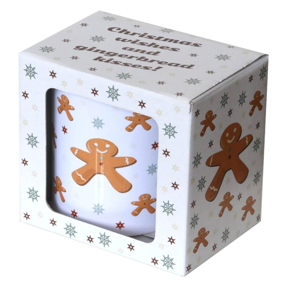 Świąteczny kubek ceramiczny 300ml GINGERBREAD MAN - prezent upominek na Boże Narodzenie, święta, Mikołaja, Gwiazdję, pod choinkę zimowy podarunek