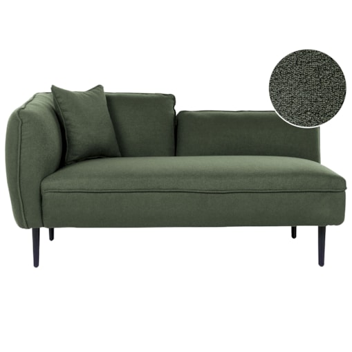 Szezlong boucle lewostronny zielony CHEVANNES