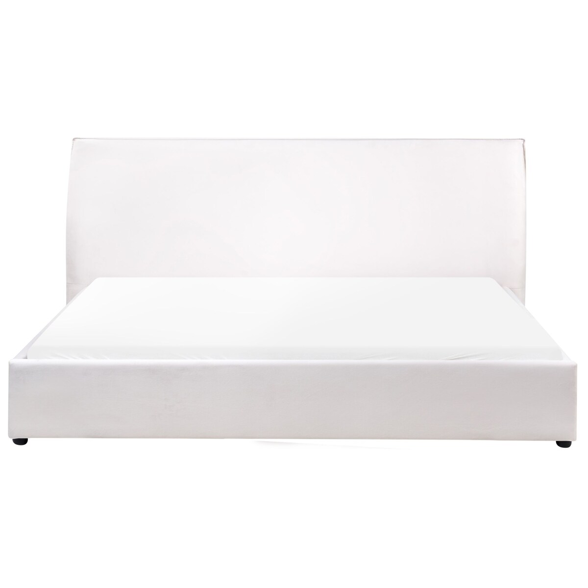 Łóżko Welur LAVAUR 180 x 200 cm Złamana biel