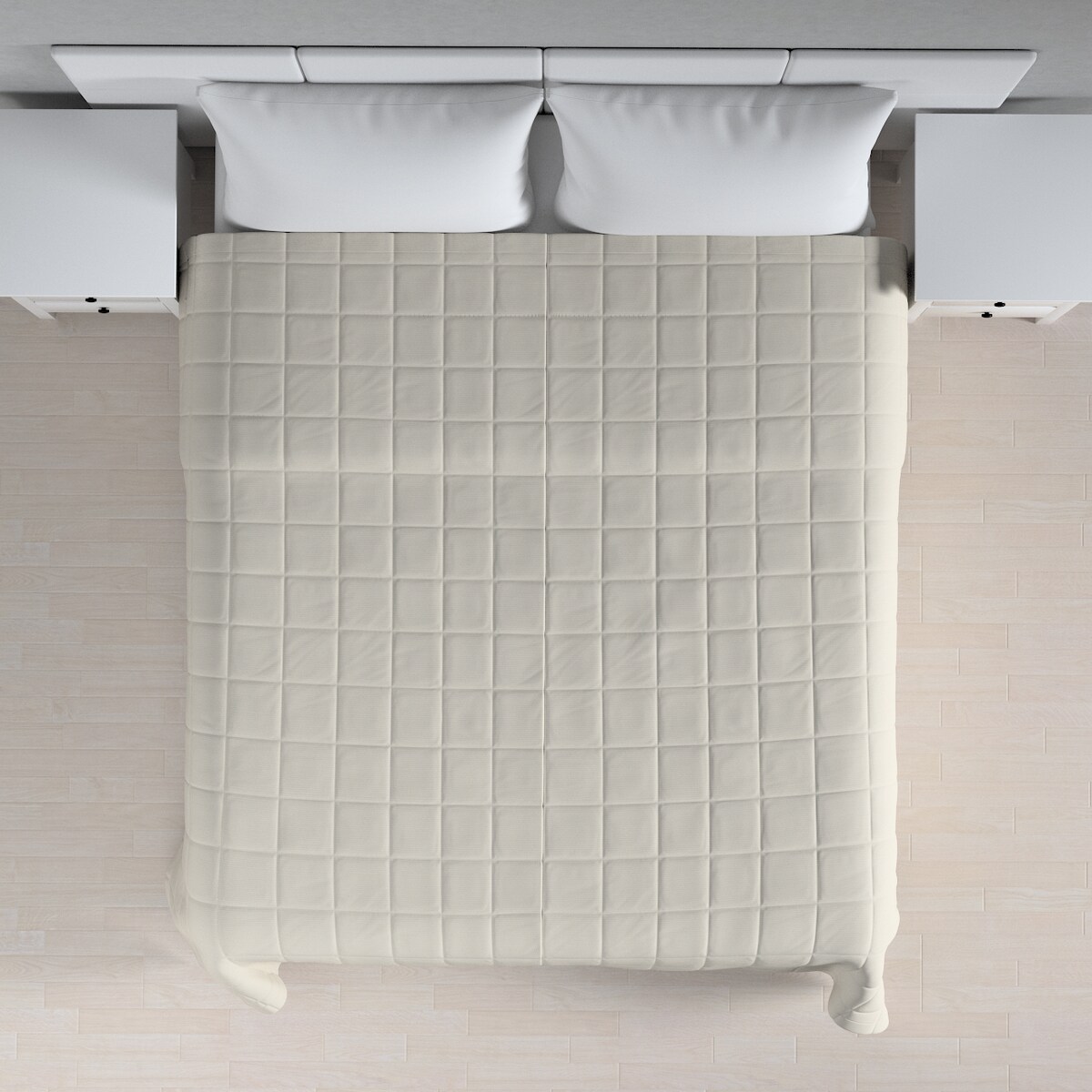 Narzuta pikowana w kratę 260x210 silver(jasnoszary)