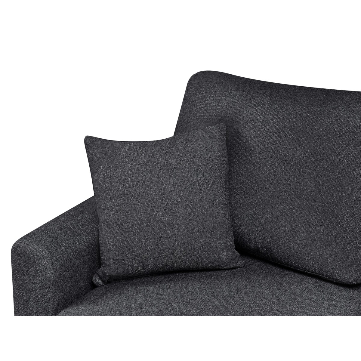 Narożnik rozkładany NASSJO Len syntetyczny Czarny dla 3 osób Prawostronny