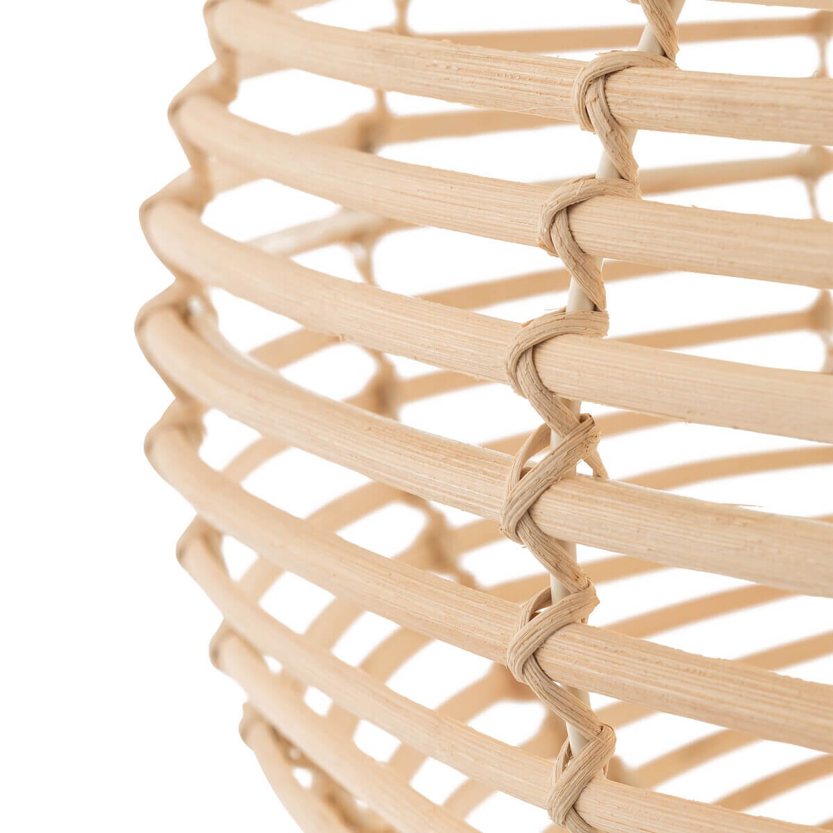 Drewniana lampa wisząca Rattan 11154 Nowodvorski japandi cage siatka kuchenna metalowa biała