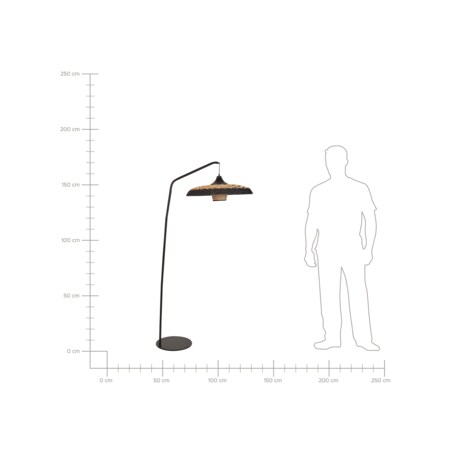 Lampa podłogowa pleciona czarna KALOMO