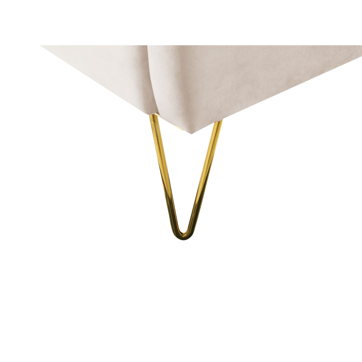 Łóżko welurowe 160 x 200 cm beżowe AMBILLOU