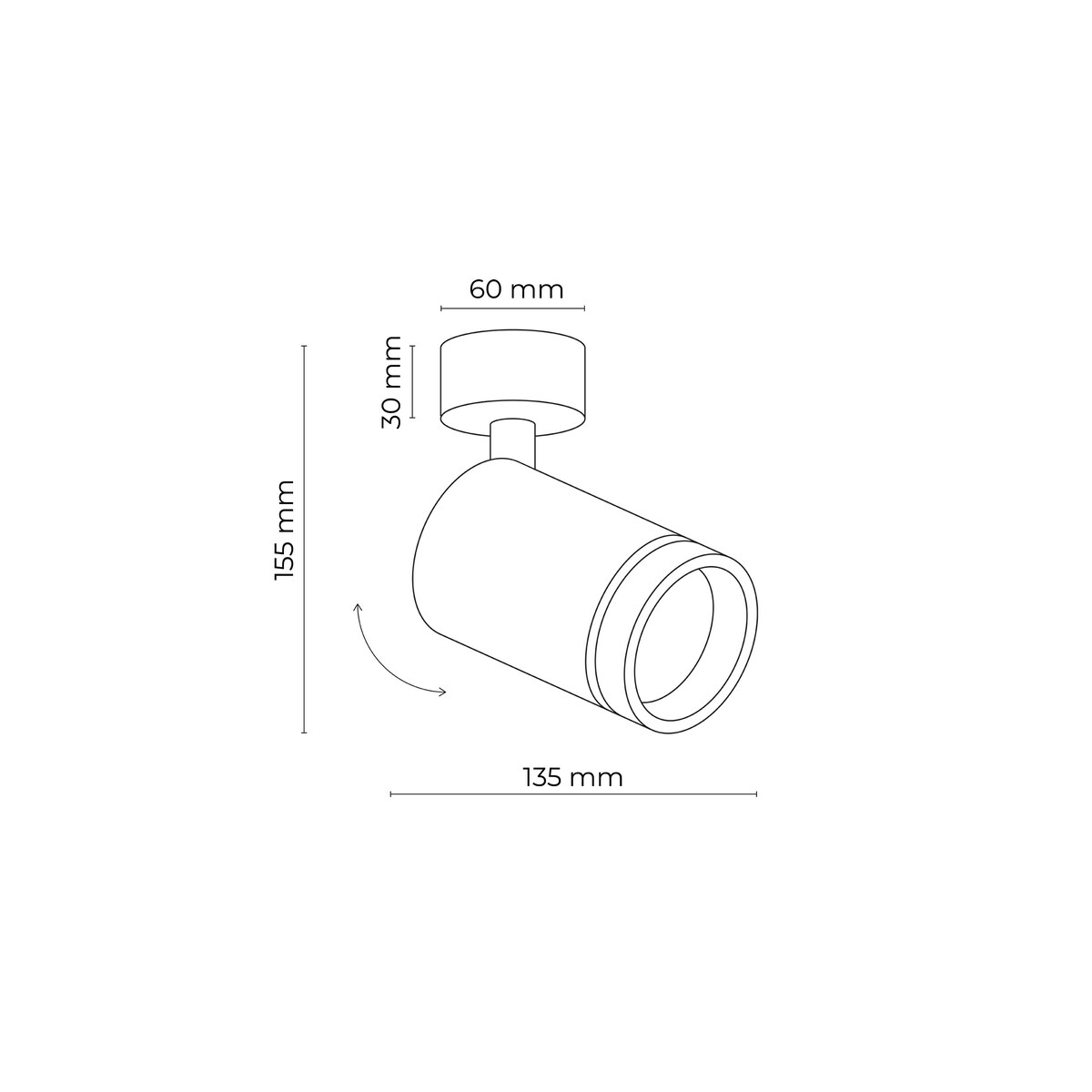 Reflektor sufitowy spot TK Lighting JET BLACK 6910 czarny GU10 ruchomy metalowy