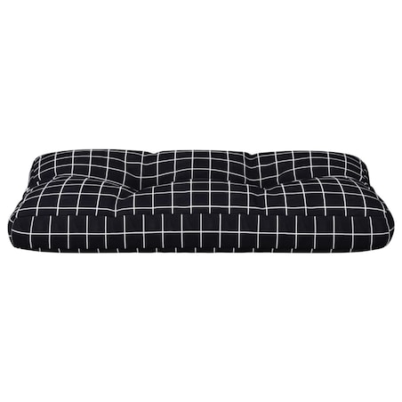 vidaXL Poduszka na palety, czarna w kratę, 80x40x12 cm, tkanina