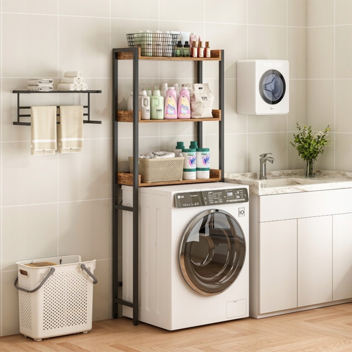 Regał szafka łazienkowa nad toaletę pralkę loft industrialny półki 165 cm