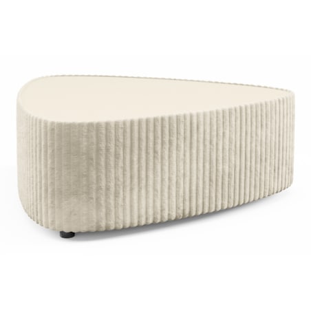 Stolik kawowy tapicerowany MIJA w tkaninie Tilia, Ecru