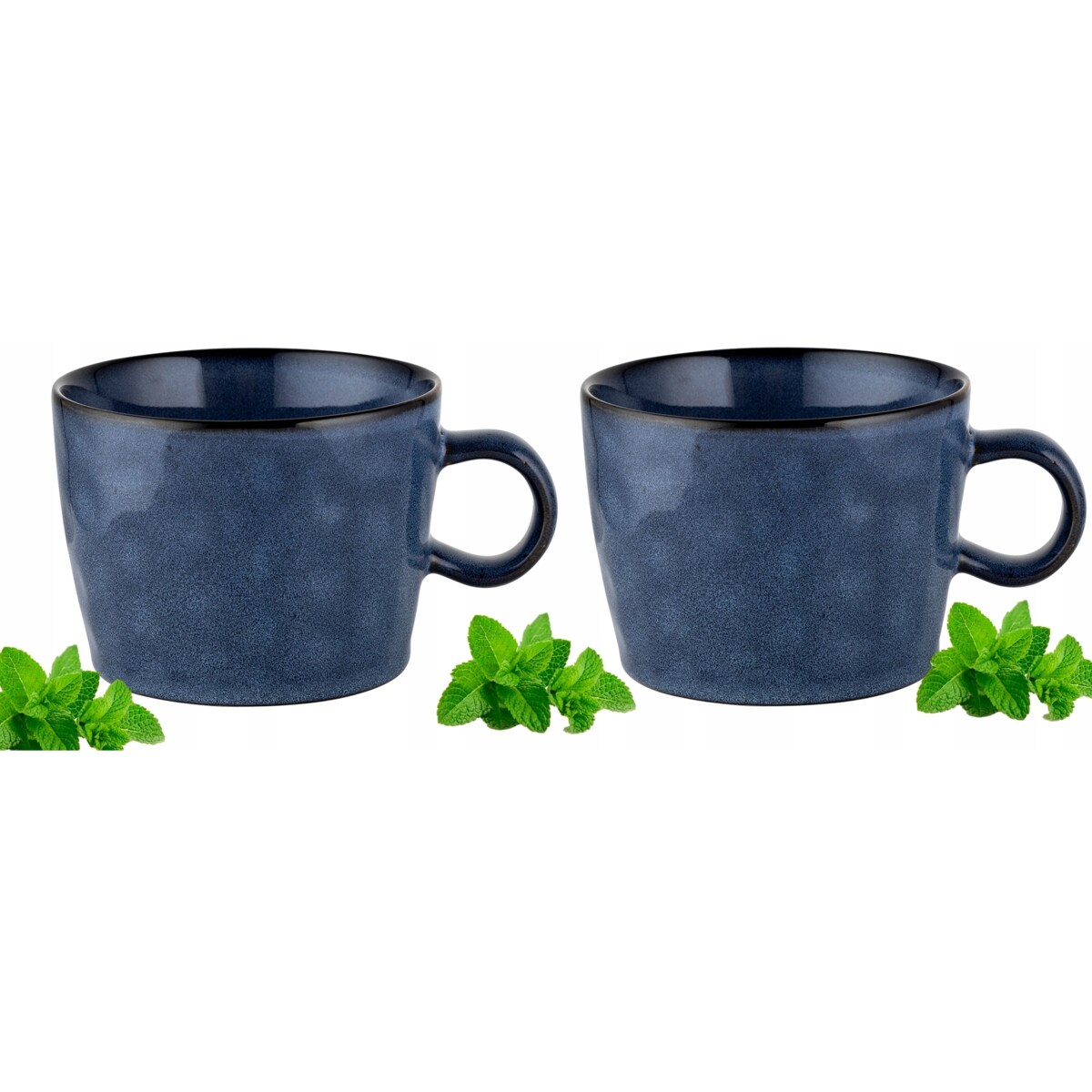 2x KUBEK ceramiczny kamionka NIEBIESKI 500 ml duży na napoje prezenty kawa