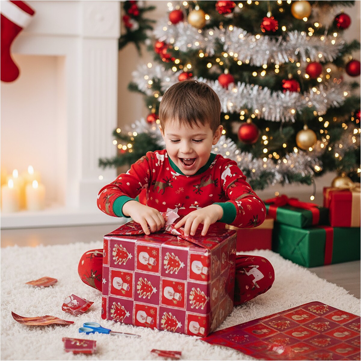 Papier Prezentowy Do Pakowania Prezentów 25 m MEGAROLKA Świąteczny Do Paczek Boże Narodzenie Ozdobny