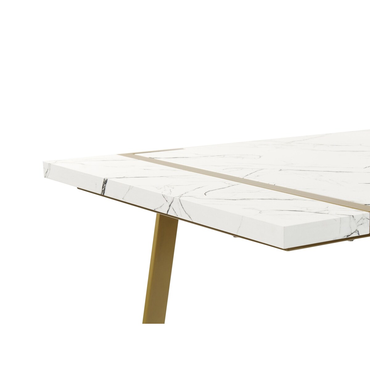 Stół do jadalni 90 x 200 cm efekt marmuru ze złotym MARTYNIKA