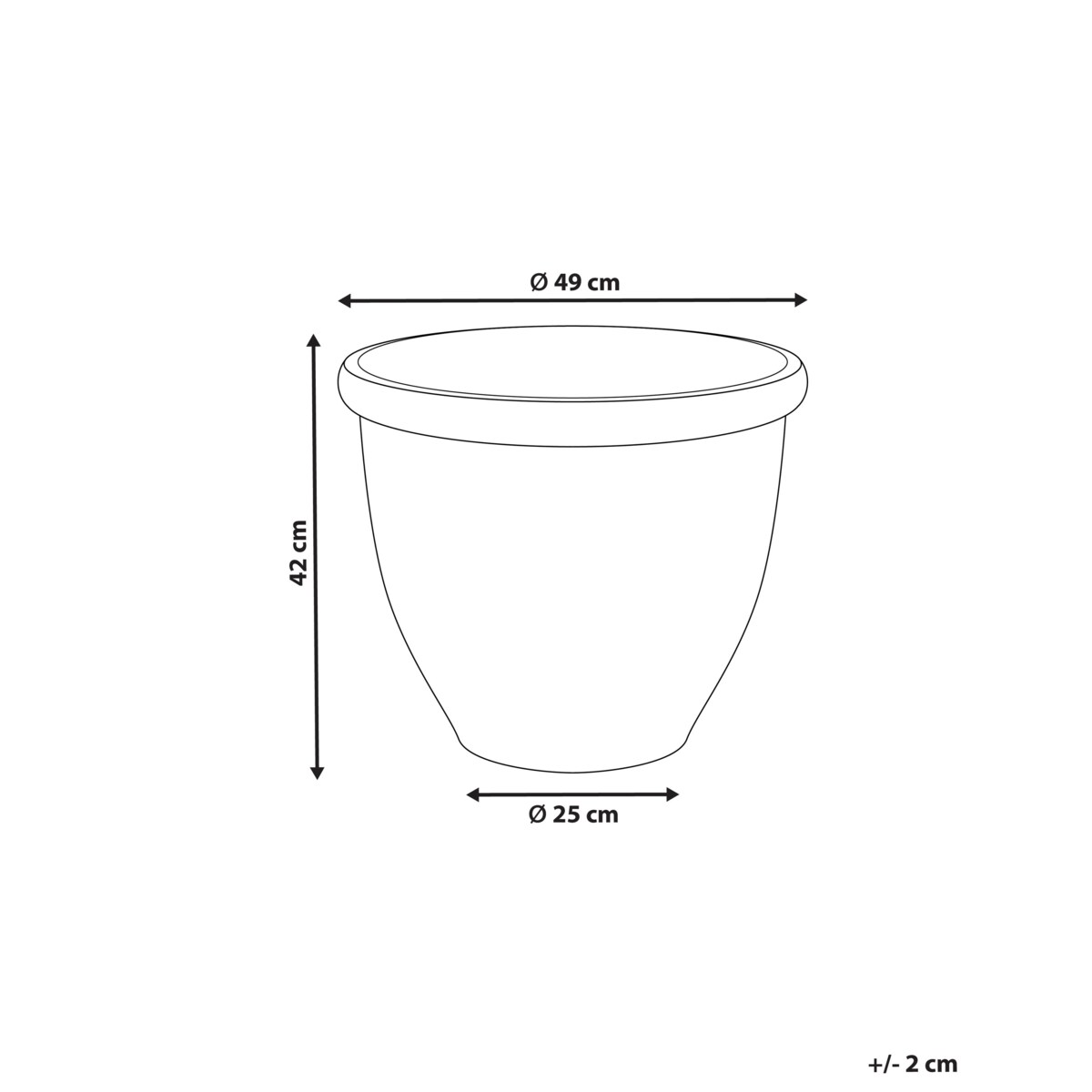 Doniczka TESALIA Plastik Szary