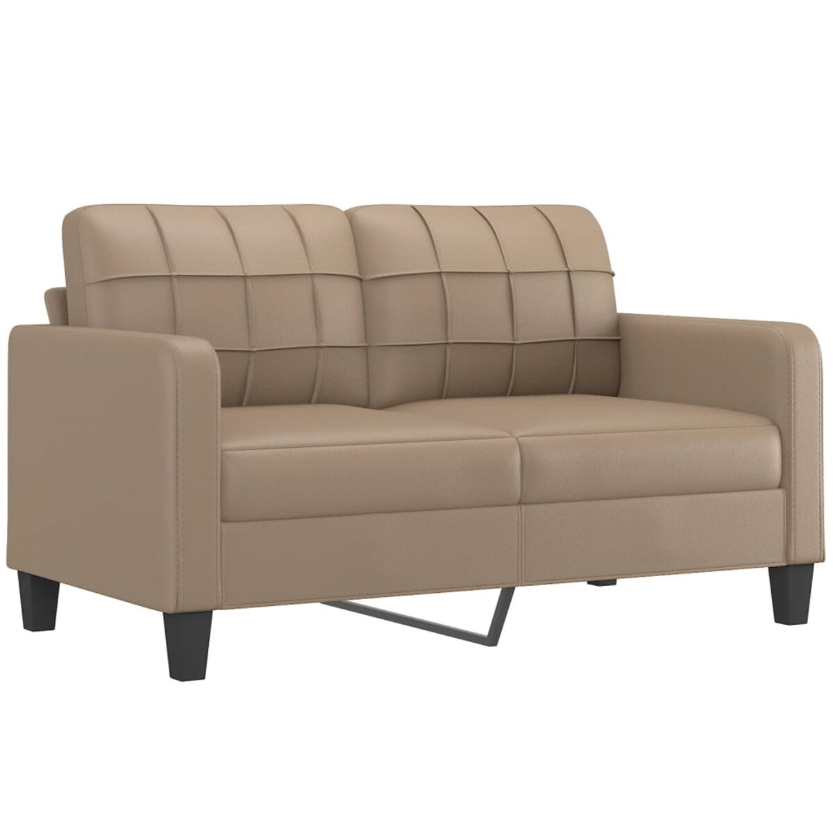 vidaXL 2-osobowa sofa z poduszkami, cappuccino, 140 cm, sztuczna skóra
