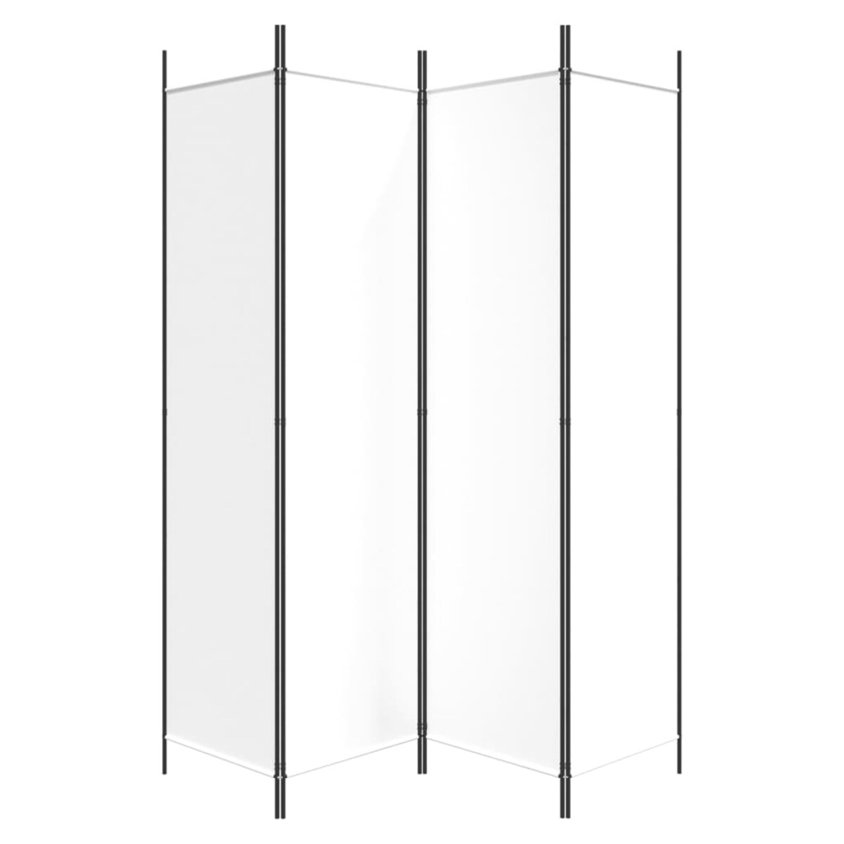 vidaXL Parawan 4-panelowy, biały, 200x200 cm, tkanina