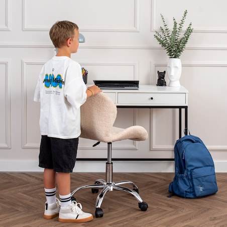 Fotel do biura obrotowy nowoczesny beżowy