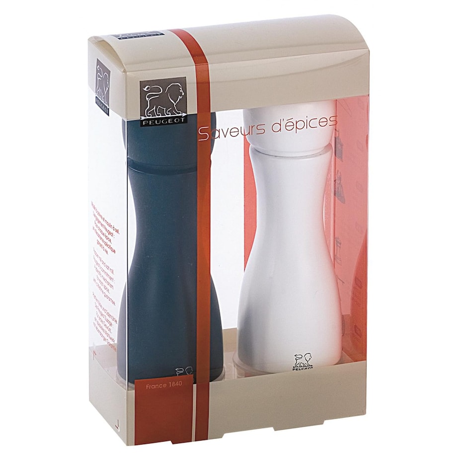 Zestaw 2 młynków do soli i pieprzu Tahiti biały/czarny, 15 cm, Peugeot