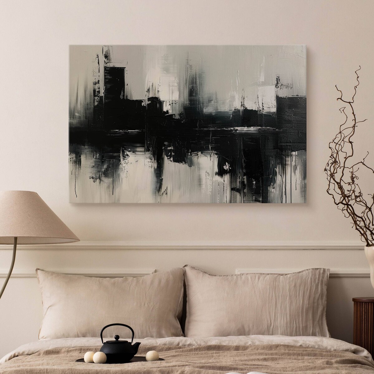 Obraz Na Płótnie Czarny Abstrakcyjny Wzór Do Salonu Sypialni 70x50cm