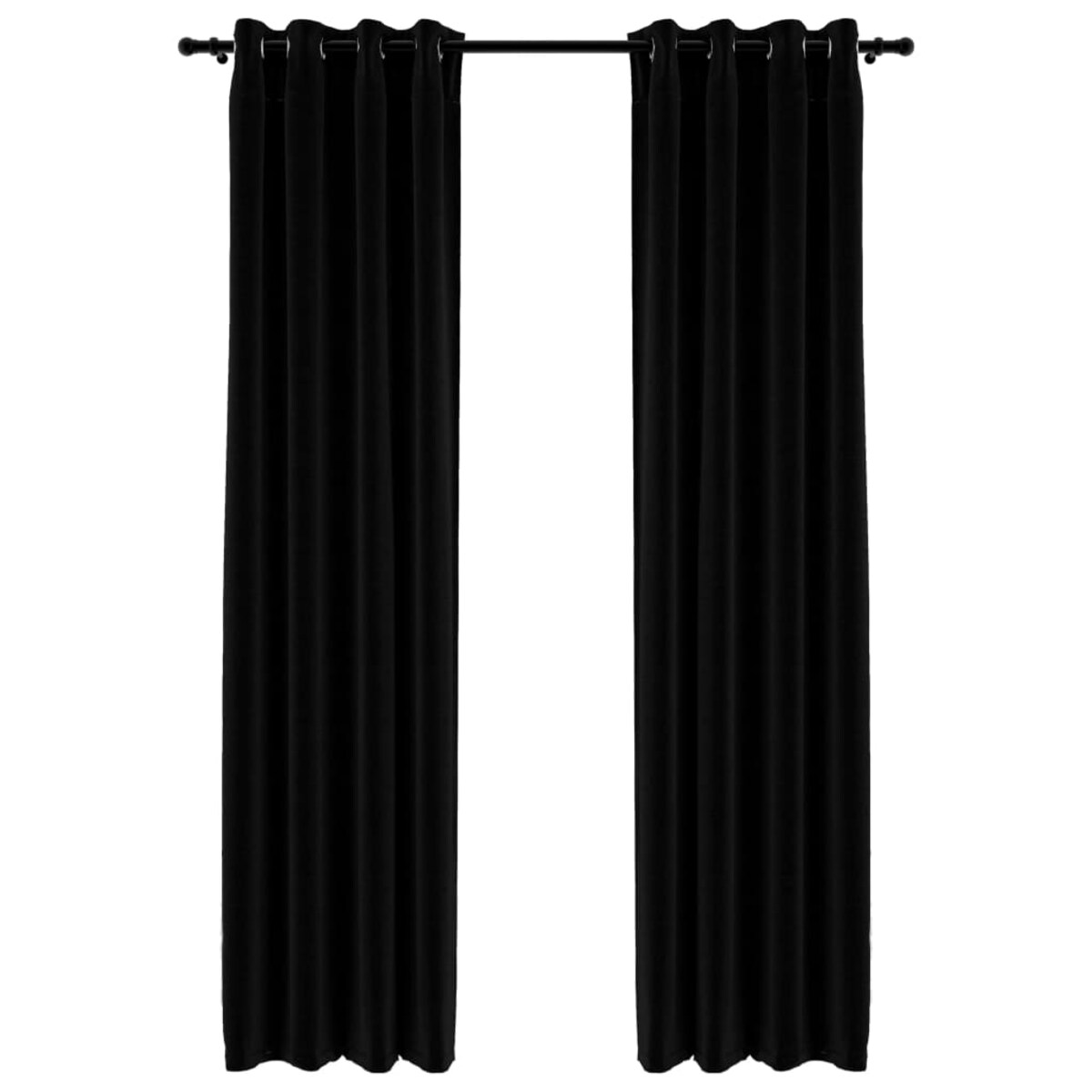 vidaXL Zasłony stylizowane na lniane, 2 szt., czarne, 140x225 cm