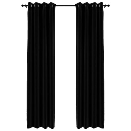 vidaXL Zasłony stylizowane na lniane, 2 szt., czarne, 140x225 cm