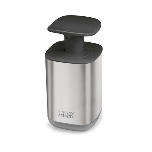 Dozownik do mydła z pompką grafitowy Presto Steel, 350 ml, Joseph Joseph