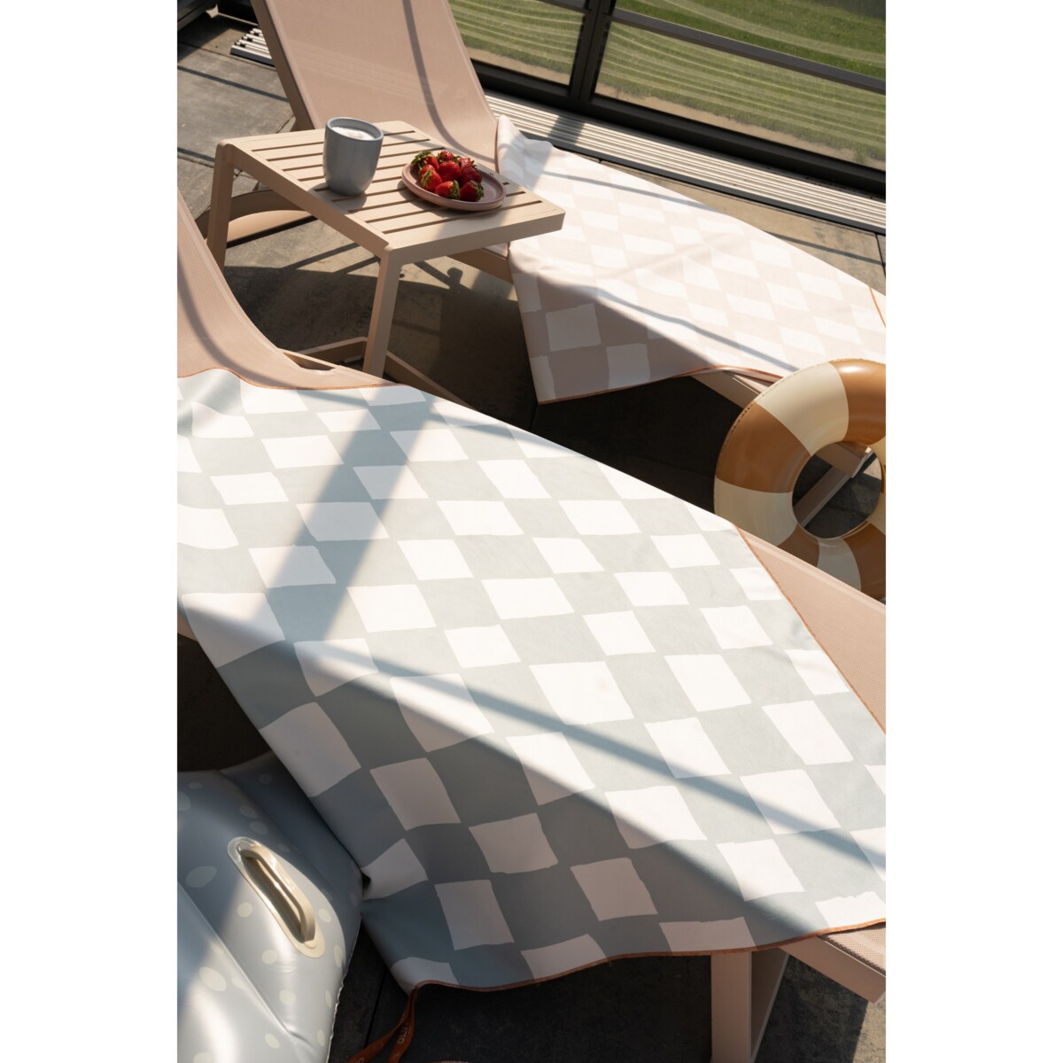 Ręcznik kąpielowy OLYA KIDS wzór CHESS AZURE L 160x100cm